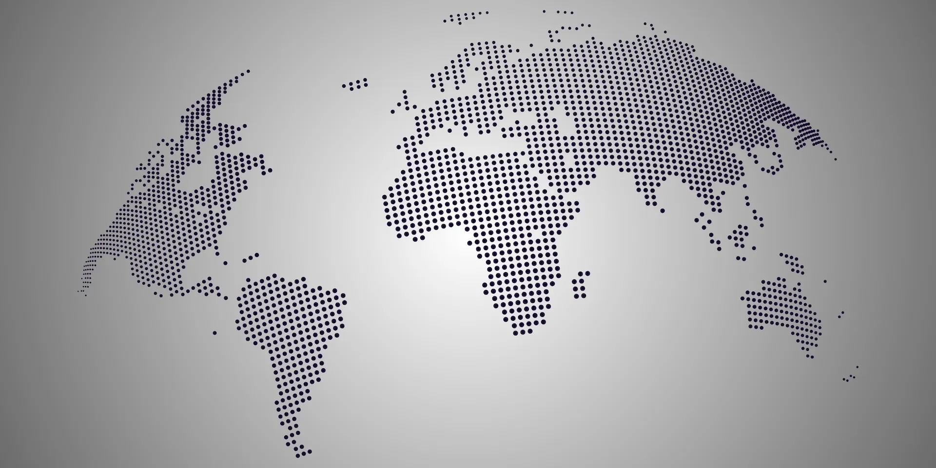 Mapa-múndi representando a presença internacional da Aunare